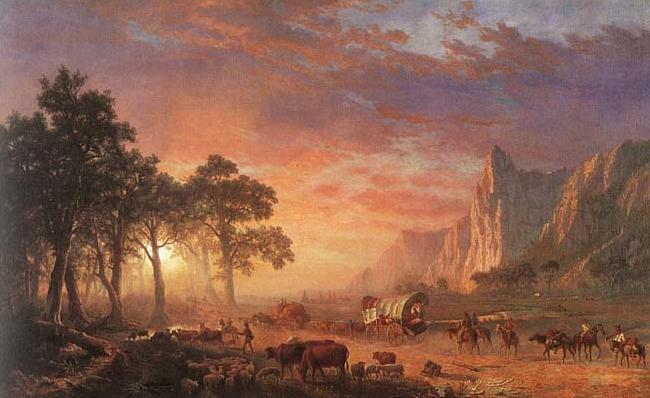 Albert Bierstadt Oregon Trail, oil painting image